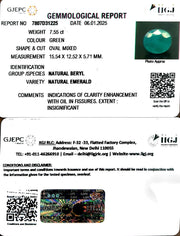 7.55/CT Natural Panna Stone with Govt. Lab Certificate-8991